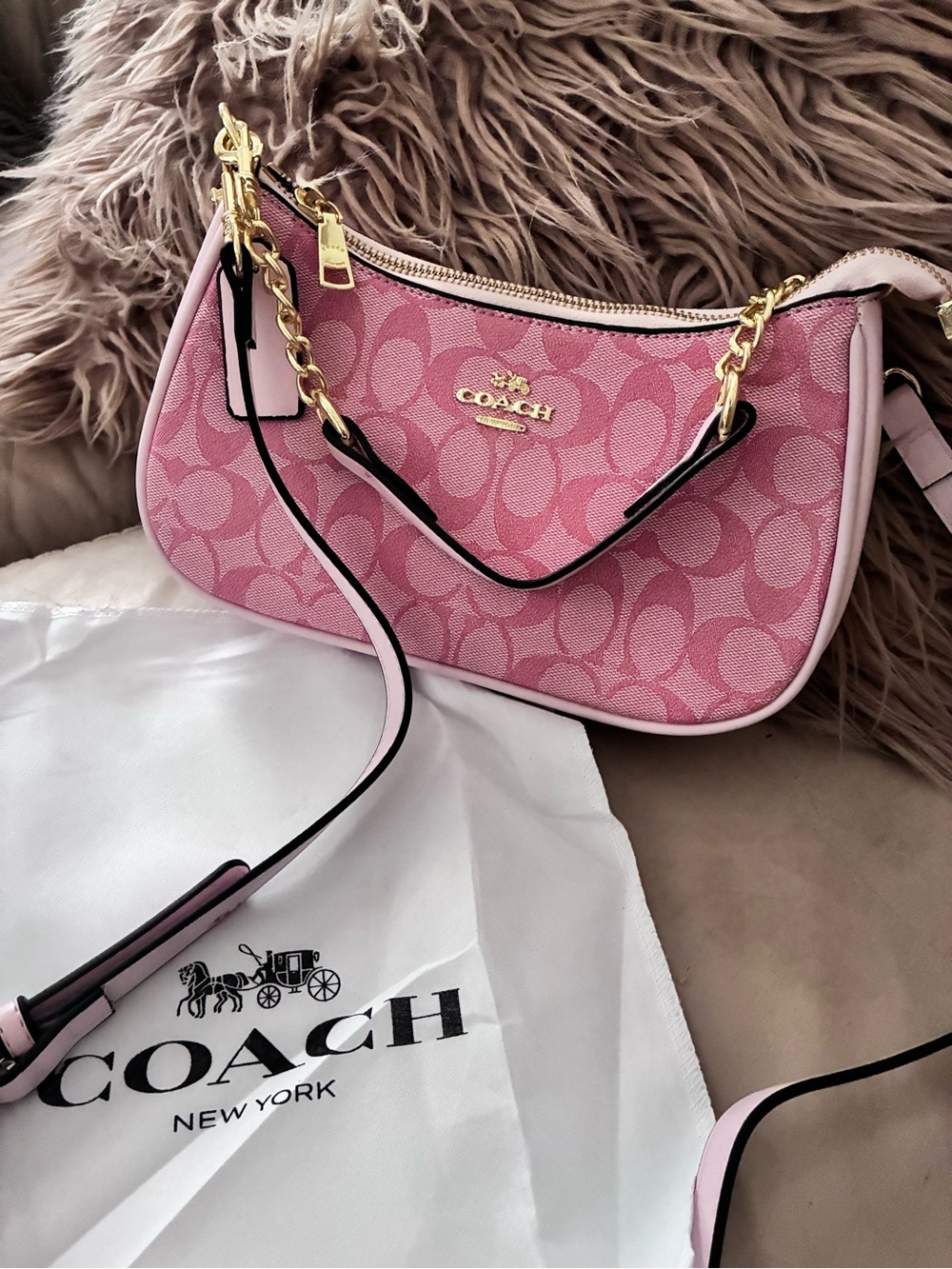 COACH Pink Signature crossbody Bag